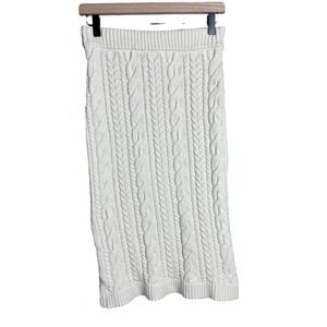 Madewell Cream Cable Knit Maxi Skirt Size S Cotton Blend preppy Boho Cozy winter